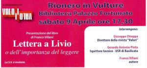 Invito fronte Lettera a Livio
